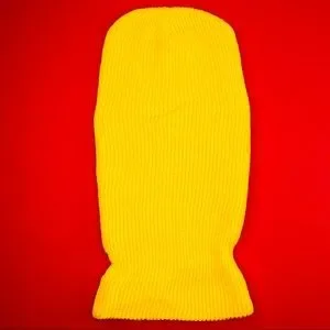 5 Butterflies Patches Yellow Ski Mask Beanie Balaclava Cap Hat winter face cover Neon Orange Reflective Zip up Balaclava With 1 Butterfly Ski  main image 3